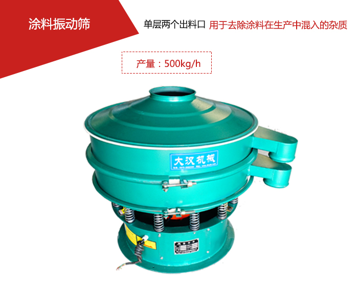 涂料屬于普通不易發(fā)生反應(yīng)的物料，所以涂料振動(dòng)篩采用的是碳鋼材質(zhì)。