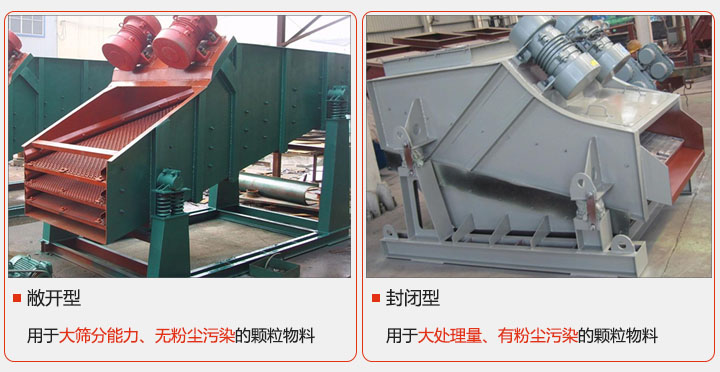 洗煤振動(dòng)篩分類(lèi)根據(jù)物料的不同性質(zhì)和篩分場(chǎng)景的要求有敞開(kāi)型和封閉型等。